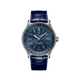 Breitling Navitimer Automatic 35 Blue Dial Blue Leather Strap Watch for Men - A17395161C1P1