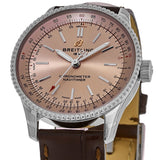 Breitling Navitimer Automatic 35 Brown Dial Brown Leather Strap Watch for Men - A17395201K1P1