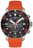 Tissot Seastar 1000 Chronograph Black Dial Orange Rubber Strap Watch For Men - T120.417.17.051.01