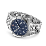 Breitling Avi Chronograph 42 Tribute to Vought F4U Corsair Blue Dial Silver Steel Strap Watch for Men - A233801A1C1A1
