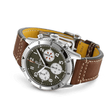 Breitling Avi Chronograph 42 Curtiss Warhawk Green Dial Brown Leather Strap Watch for Men - A233802A1L1X1