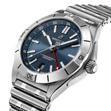 Breitling Chronomat GMT 40 Blue Dial Silver Steel Strap Watch for Men - A32398101C1A1