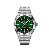 Breitling Chronomat GMT 40 Green Dial Silver Steel Strap Watch for Men - A32398101L1A1