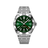 Breitling Chronomat GMT 40 Green Dial Silver Steel Strap Watch for Men - A32398101L1A1