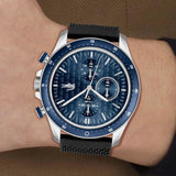 Lacoste Neoheritage Chronograph Blue Dial Black Silicone Strap Watch for Men - 2011252