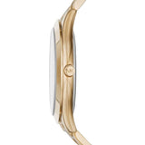 Michael Kors Slim Runway Green Dial Gold Steel Strap Watch for Women - MK3435