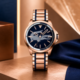 Lacoste Capbreton Blue Dial Two Tone Steel Strap Watch for Women - 2010963