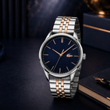 Lacoste Vienna Blue Dial Two Tone Steel Strap Watch for Men - 2011048