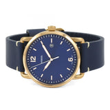 Fossil The Commuter Blue Dial Blue Leather Strap Watch for Men - FS5274