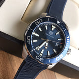 Tag Heuer Aquaracer Blue Dial Blue Rubber Strap Watch for Men - WAY111C.FT6155
