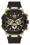 Guess Navigator Chronograph Black Dial Black Rubber Strap Watch for Men - GW0264G3