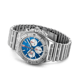 Breitling Chronomat B01 42 Six Nations Italy Blue Dial Silver Steel Strap Watch for Men - AB0134A41C1A1