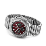 Breitling Chronomat B01 42 Six Nations Wales Red Dial Silver Steel Strap Watch for Men - AB0134A61K1A1