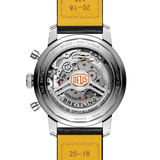 Breitling Top Time B01 Deus Black Dial Black Leather Strap Watch for Men - AB01765A1B1X1
