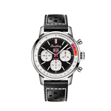 Breitling Top Time B01 Deus Black Dial Black Leather Strap Watch for Men - AB01765A1B1X1