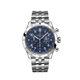 Breitling Super Avi B04 Chronograph GMT 46 Tribute to Vought F4U Corsair Blue Dial Silver Steel Strap Watch for Men - AB04451A1C1A1