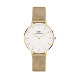Daniel Wellington Classic Petite Evergold White Dial Gold Mesh Bracelet Watch For Women - DW00100346