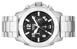 Fossil Modern Machine Black Dial Silver Steel Strap Watch for Men - FS4926