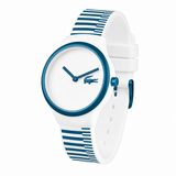 Lacoste Goa White Dial Two Tone Silicone Strap Watch for Men - 2020118
