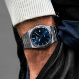 Tissot T Classic PRX Blue Dial Silver Steel Strap Watch For Men - T137.410.11.041.00