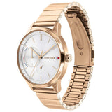Tommy Hilfiger Brooke Silver Dial Rose Gold Steel Strap Watch for Women - 1782021