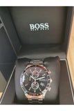 Hugo Boss Rafale Chronograph Black Dial Silver Steel Strap Watch for Men - 1513509