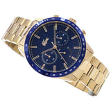 Lacoste Boston Blue Dial Gold Steel Strap Watch for Men - 2011096