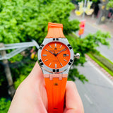 Maurice Lacroix Aikon Limited Edition Automatic Date Orange Dial Silver Steel Strap Watch For Men - AI6008-SS00F-530-1