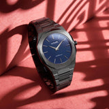 D1 Milano Ultra Thin Blue Dial Gray Steel Strap Watch for Men - D1-UTBJ12