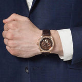 Emporio Armani Classic Chronograph Brown Dial Brown Leather Strap Watch for Men - AR0371