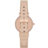 Emporio Armani Gianni T-Bar Quartz Rose Gold Dial Pink Leather Strap Watch For Women - AR11001