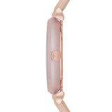 Emporio Armani Gianni T-Bar Quartz Rose Gold Dial Pink Leather Strap Watch For Women - AR11001