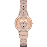 Emporio Armani Kappa Quartz Rose Gold Dial Pink Leather Strap Watch For Women - AR11010