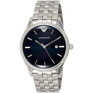 Emporio Armani Lambda Blue Dial Silver Steel Strap Watch for Men - AR11019