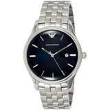 Emporio Armani Lambda Blue Dial Silver Steel Strap Watch for Men - AR11019