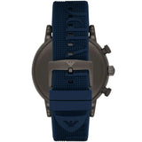 Emporio Armani  Luigi Chronograph Black Dial Blue Rubber Strap Watch For Men - AR11023