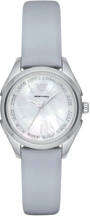 Emporio Armani Valeria Mother of Pearl Dial Blue Leather Strap Watch for Women - AR11032