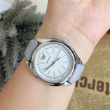 Emporio Armani Valeria Mother of Pearl Dial Blue Leather Strap Watch for Women - AR11032