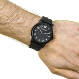 Emporio Armani Luigi Quartz Black Dial Black Silicon Strap Watch For Men - AR11071