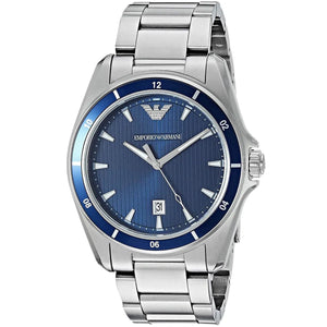 Emporio Armani Sigma Blue Dial Silver Steel Strap Watch for Men - AR11100