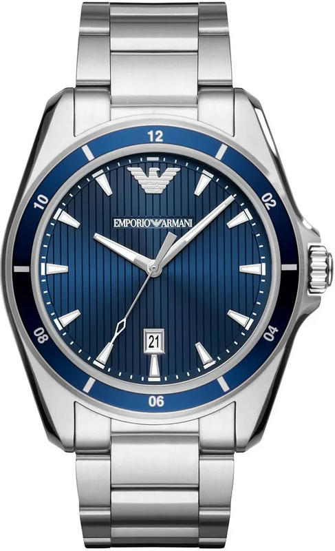 Emporio Armani Sigma Blue Dial Silver Steel Strap Watch for Men - AR11100