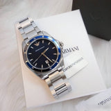 Emporio Armani Sigma Blue Dial Silver Steel Strap Watch for Men - AR11100