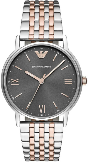 Emporio Armani Kappa Gray Dial Two Tone Steel Strap Watch for Men - AR11121
