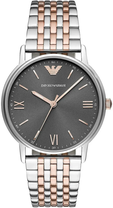 Emporio Armani Kappa Gray Dial Two Tone Steel Strap Watch for Men - AR11121