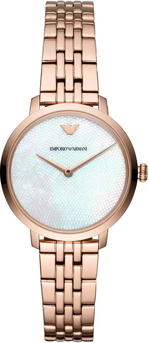 Emporio Armani Modern Mother of Pearl White Dial Rose Gold Steel Strap Watch for Women - AR11158