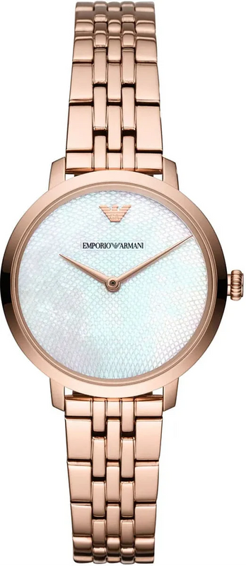 Emporio Armani Modern Mother of Pearl White Dial Rose Gold Steel Strap Watch for Women - AR11158