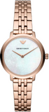 Emporio Armani Modern Mother of Pearl White Dial Rose Gold Steel Strap Watch for Women - AR11158