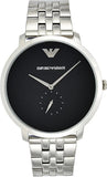 Emporio Armani Classic Quartz Black Dial Silver Steel Strap Watch For Men - AR11161