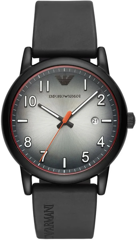 Emporio Armani Luigi Gray Dial Black Silicon Strap Watch for Men - AR11176