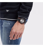 Emporio Armani Luigi Gray Dial Black Silicon Strap Watch for Men - AR11176